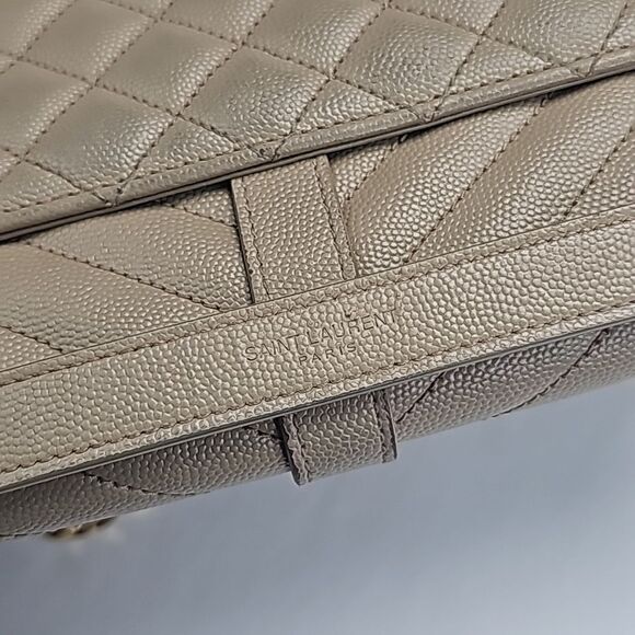 YSL Yves Saint Laurent Envelope Crossbody Bag Beige Tan - Picture 9 of 16